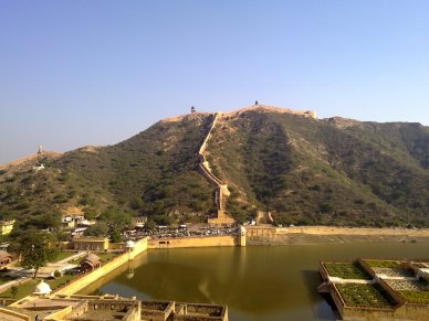 View of the Lake from Amer Fort, Jaipur, India